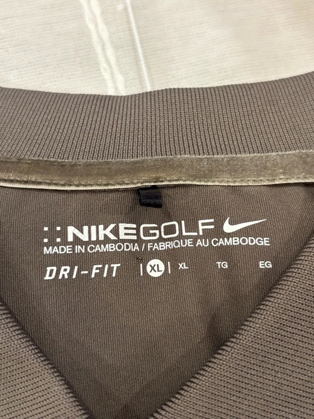 Nike Golf Dri-FIT XL Gray & Pink Argyle Polo Shirt